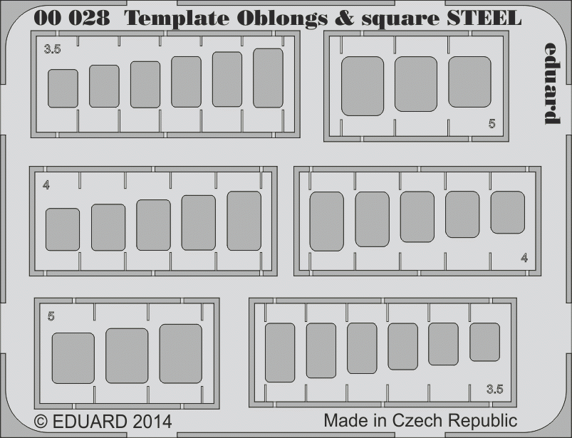 Eduard 00028 Template oblongs &amp;amp; square STEEL