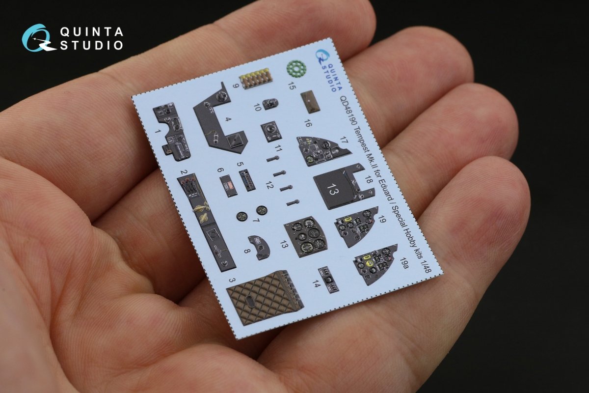 Quinta Studio QD48190 Tempest Mk.II 3D-Printed &amp;amp; coloured Interior on decal paper (Eduard) 1/48 – zdjęcie 10
