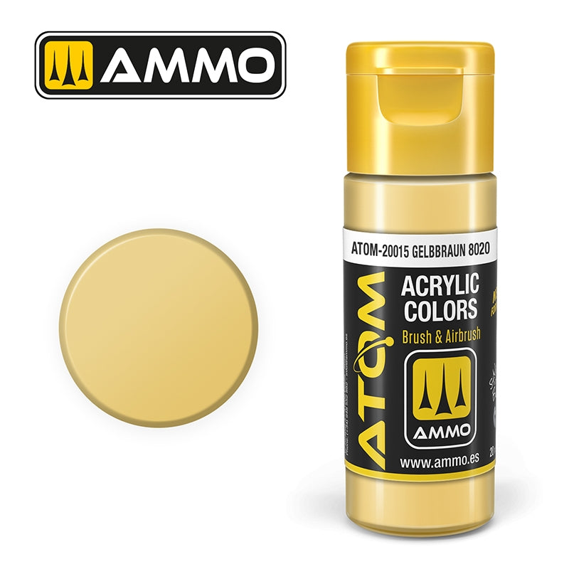 MUNITIONS de Mig Jimenez 20015 ATOM COLOR Gelbbraun 8020 20ml 