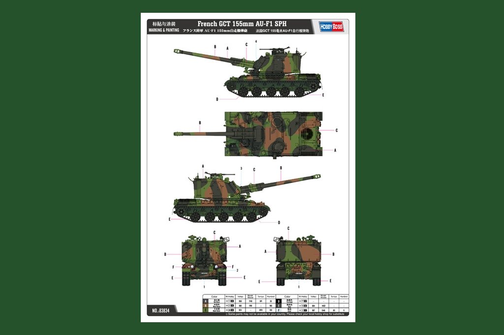 Hobby Boss 83834 French GCT 155mm AU-F1 SPH 1/35 – zdjęcie 3