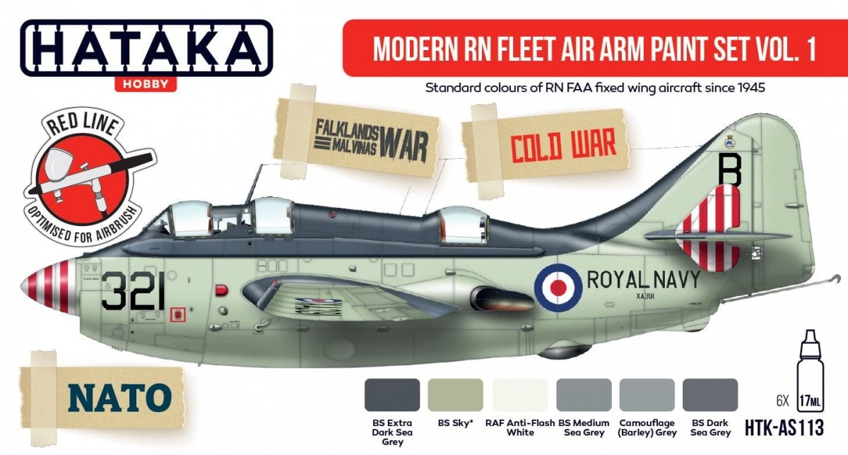 Hataka HTK-AS113 Modern RN Fleet Air Arm Paint Set Vol. 1 6x17ml – zdjęcie 2
