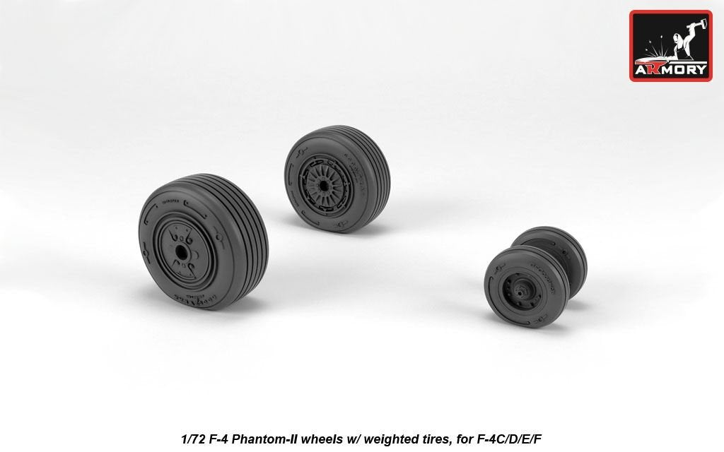 Armory Models AW72329 F-4 Phantom-II wheels w/ weighted tires, mid 1/72
