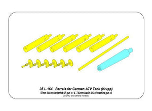 Aber 35L-164 Barrels for German WWI A7V Tank 1/35 – zdjęcie 10