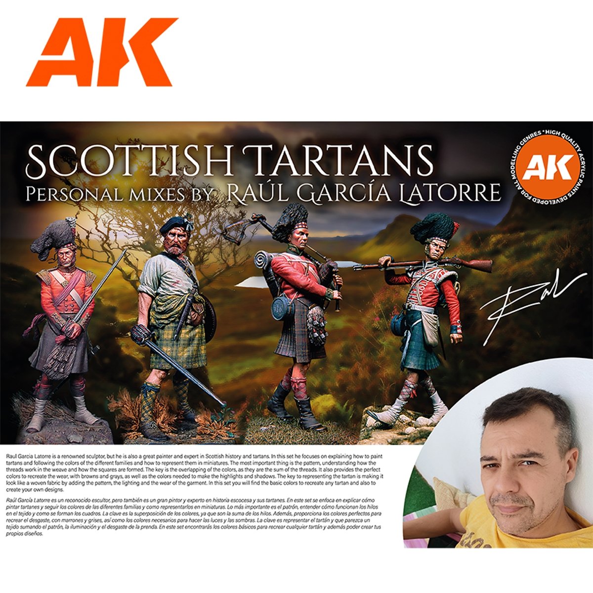 AK Interactive AK11766 SIGNATURE SET – RAÚL GARCÍA LATORRE – SCOTTISH TARTANS PAINT SET 18x17 ml – zdjęcie 4