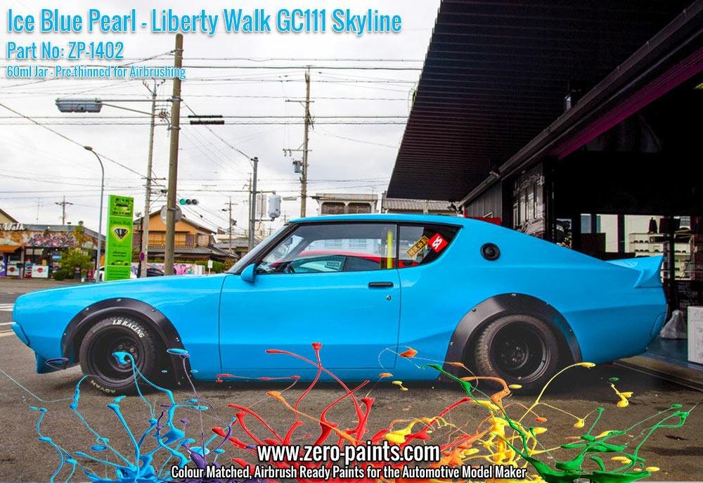 Zero Paints ZP-1402 - Ice Blue Pearl Paint for Liberty Walk GC111 Skyline (Ken Mary) 60ml – zdjęcie 4