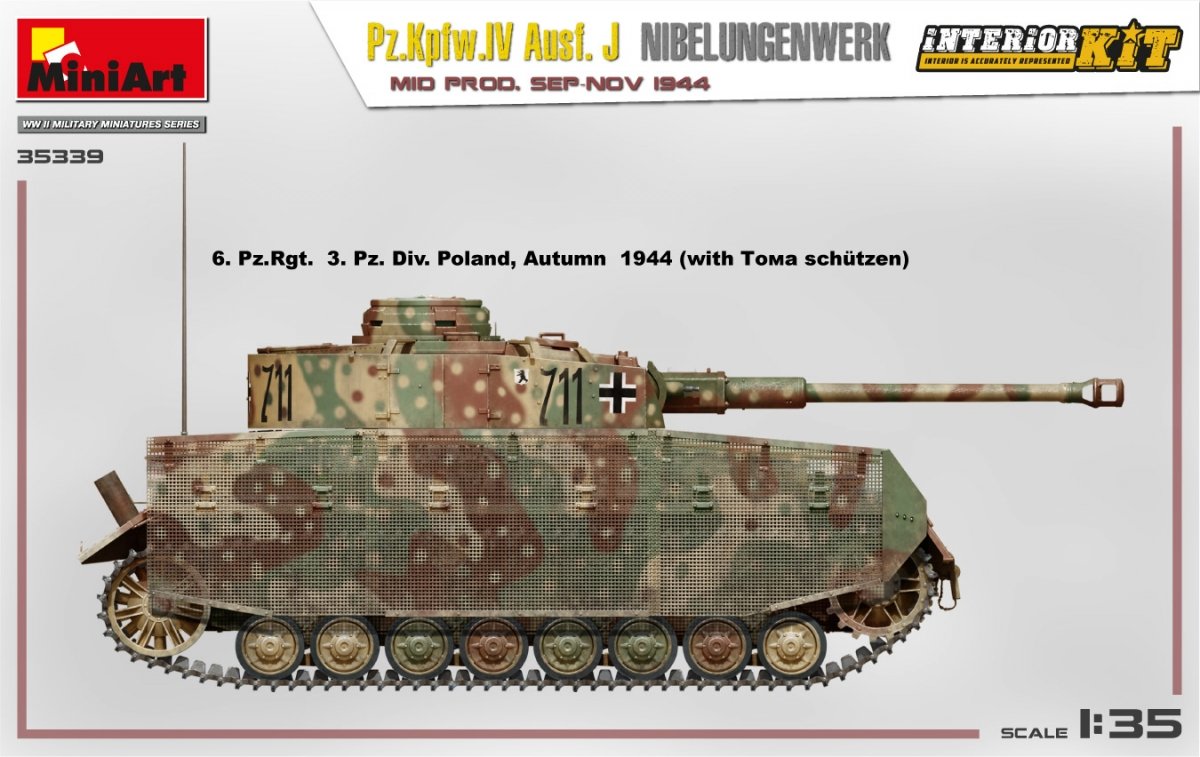 MiniArt 35339 Pz.Kpfw.IV Ausf. J Nibelungenwerk. MID PROD. SEP-NOV 1944 INTERIOR KIT 1/35 – zdjęcie 6