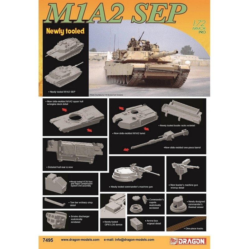 Dragon 7495 M1A2 SEP 1/72 – zdjęcie 2