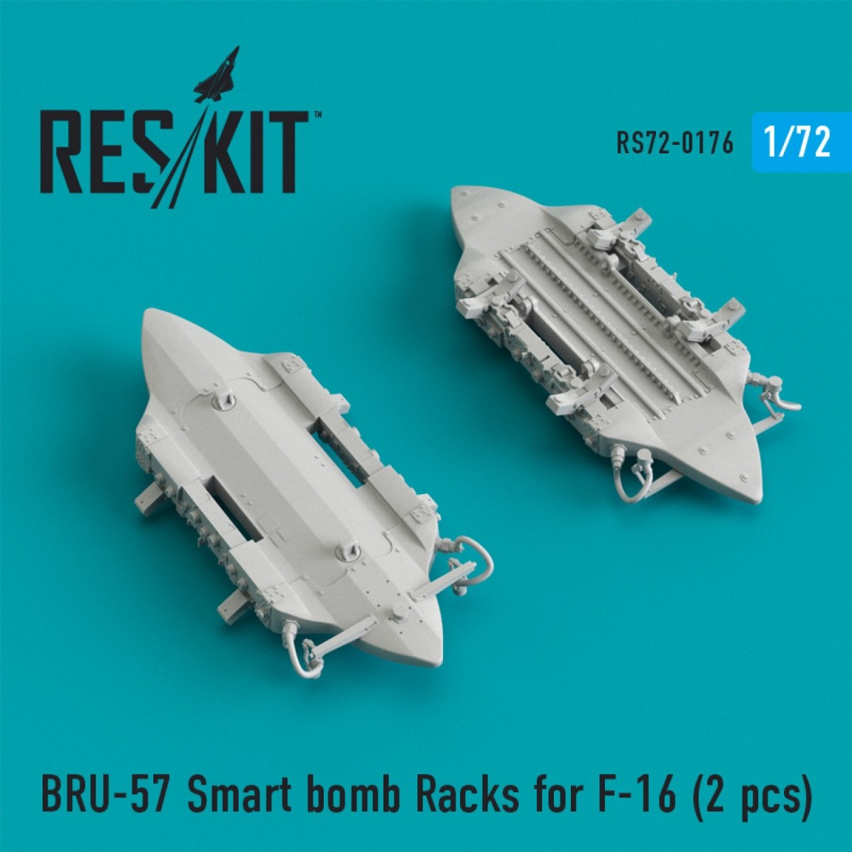 RESKIT RS72-0176 BRU-57 SUPPORTS DE BOMBES INTELLIGENTS POUR F-16 (2 PIÈCES) 1/72 
