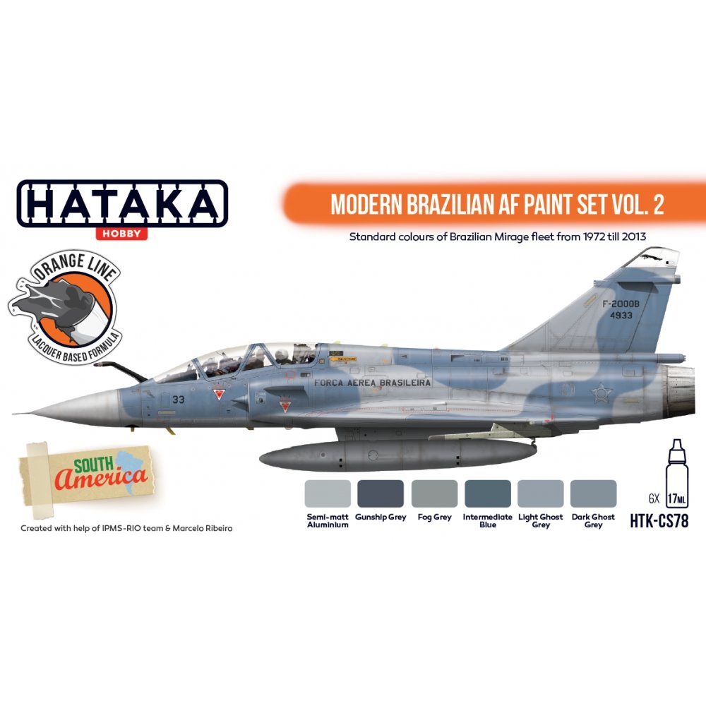 Hataka HTK-CS78 Modern Brazilian AF paint set vol. 2 (6x17ml) – zdjęcie 2