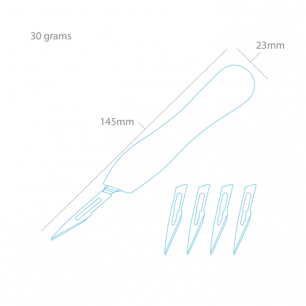 Modelcraft PKN5002-11 Plastic Scalpel Handle &amp;amp; #11 blades x 5 – immagine 2