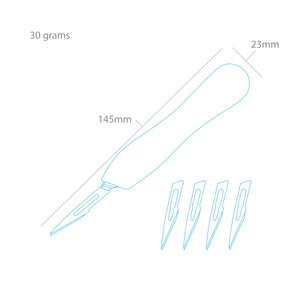 Modelcraft PKN5002-11 Plastic Scalpel Handle &amp;amp; #11 blades x 5 – immagine 2