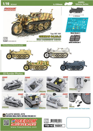 Freedom 16001 Sd.Kfz. 2 Kettenkraftrad Typ HK 101 1/16 – zdjęcie 2