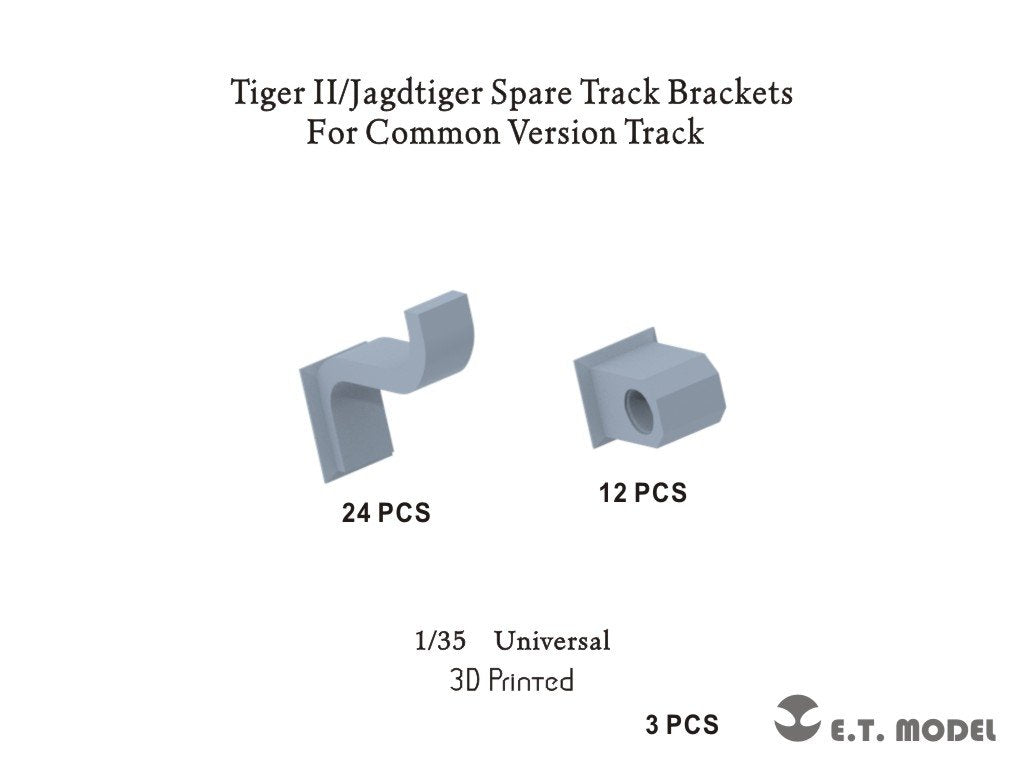 ET Model P35-318 Tiger II/Jagdtiger Spare Track Brackets For Common Version Track ( 3D Print ) 1/35
