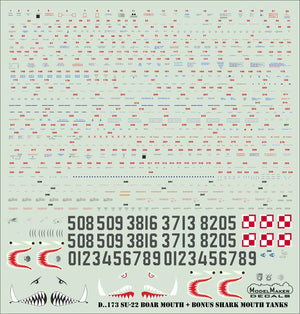 ModelMaker Decals D48173 Su-22 Boar Mouth + bonus shark mouth tanks 1/48 – image 2