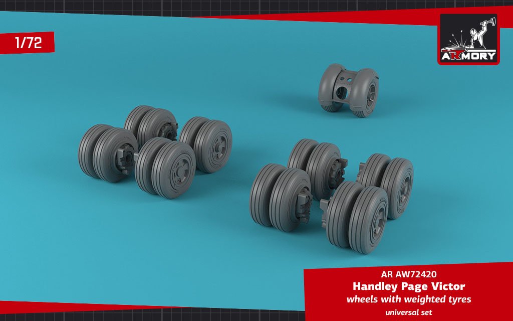 Armory Models AW72420 H.P. Victor wheels w/ weighted tires &amp;amp; front mudguard 1/72 – zdjęcie 4