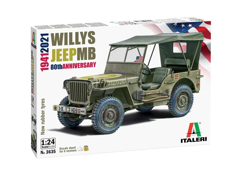 Italeri 3635 Willys Jeep MB 80th Anniversary 1941-2021 1/24 – zdjęcie 2