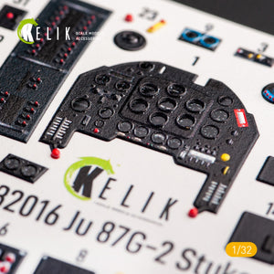 KELIK K32016 JUNKERS JU 87 D/G STUKA - INTERIOR 3D DECAL FOR TRUMPETER KIT 1/32 – zdjęcie 5