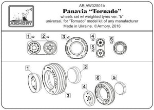Armory Models AW32501b Panavia Tornado wheels, w/ tyres type “b” (GY) 1/32 – zdjęcie 6