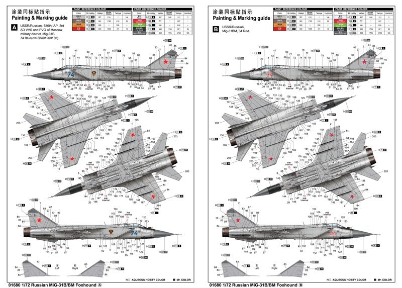 Trumpeter 01680 MiG-31B/BM Foxhound 1/72 – zdjęcie 3