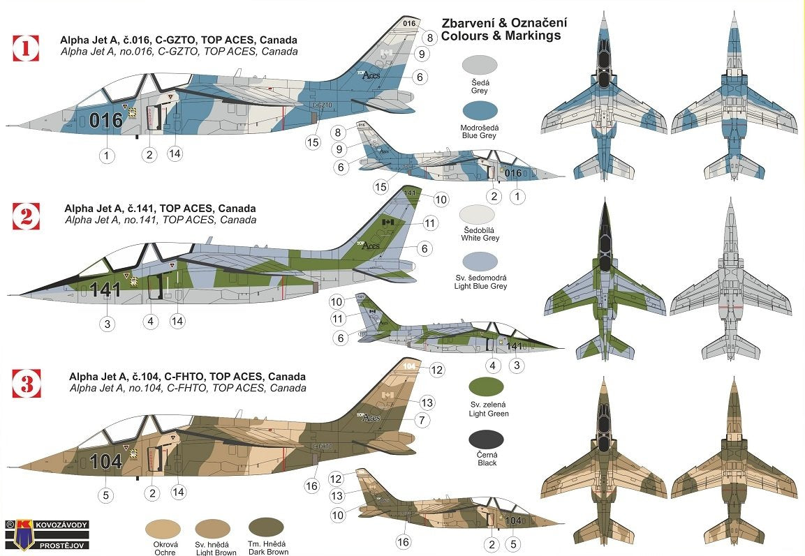 Kovozavody Prostejov KPM0265 Alpha Jet A „Canadian Top Aces“ 1/72 – zdjęcie 2
