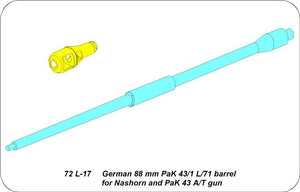 Aber 72L-17 Barrel 88mm PaK43/1 L/71 for Nashorn and PaK43/Tgun 1/72 – image 4