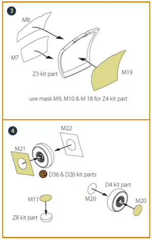 Clear Prop! CPA72128 OV-1B Mohawk &amp;quot;Pilot School&amp;quot; painting mask on &amp;quot;yellow kabuki paper&amp;quot; for CP kit CP72038 1/72 – zdjęcie 3