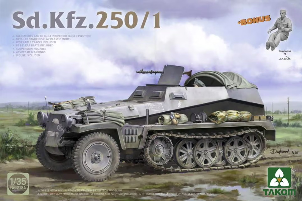 Takom 2194W Sd.Kfz 250/1 + Sd.Kfz 250/3 Greif Rommel Command Half-Track + 1/16 Erwin Rommel 1/35 – zdjęcie 3