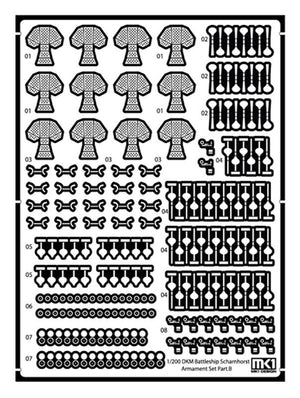 MK1 Design MS-20019 DKM Battleship SCHARNHORST ARMAMENT PARTS for Trumpeter 1/200 – zdjęcie 4