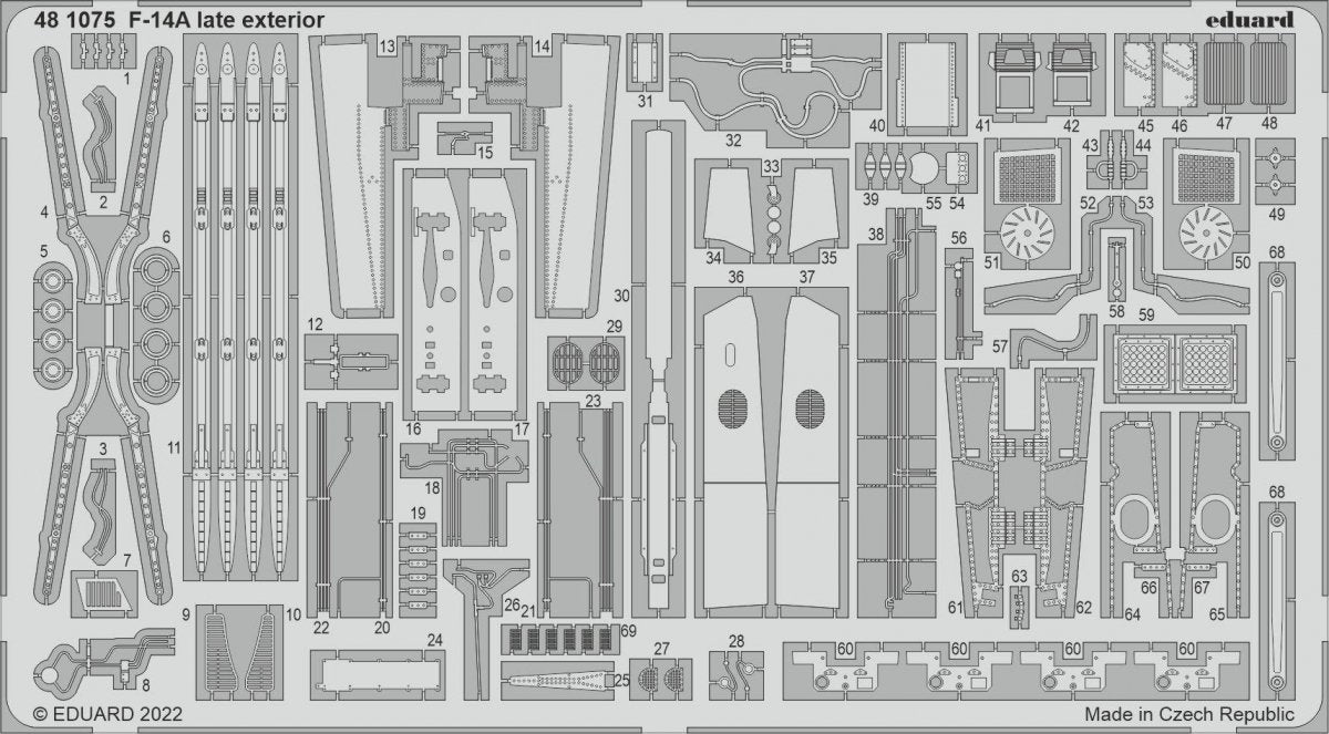 Eduard 481075 F-14A late exterior TAMIYA 1/48