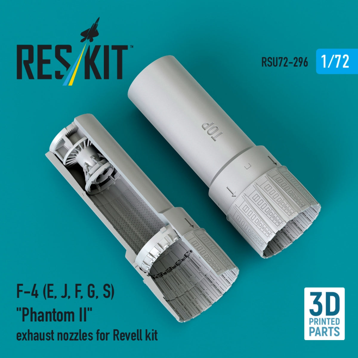 RESKIT RSU72-0296 F-4 (E, J, F, G, S) "Phantom II" exhaust nozzles for Revell kit (3D Printed) 1/72