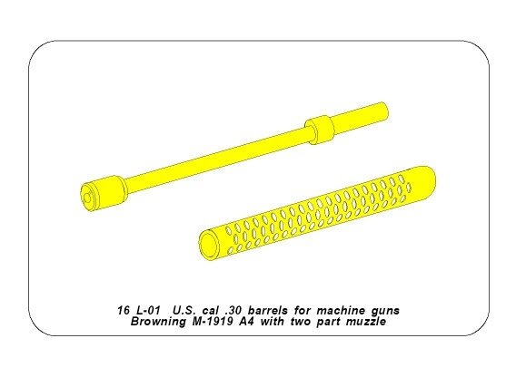 Aber 16L-01 Browing M-1919 A4 dwuczęściowy / Browning M-1919 A4 - two part 1/16 – zdjęcie 4