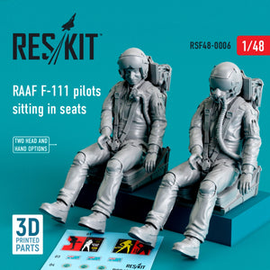 RESKIT RSF48-0006 RAAF F-111 PILOTS SITTING IN SEATS (2 PCS) (3D PRINTED) 1/48 – zdjęcie 2
