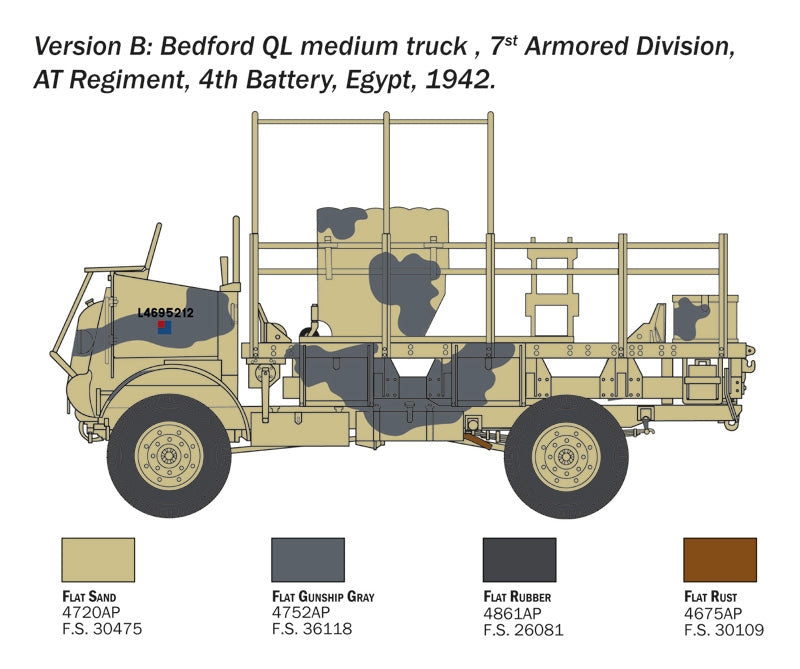 Italeri 0241 Bedford QL Medium Truck 1/35 – immagine 4