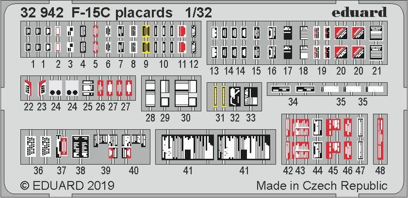 Eduard 32942 F-15C placards 1/32 TAMIYA