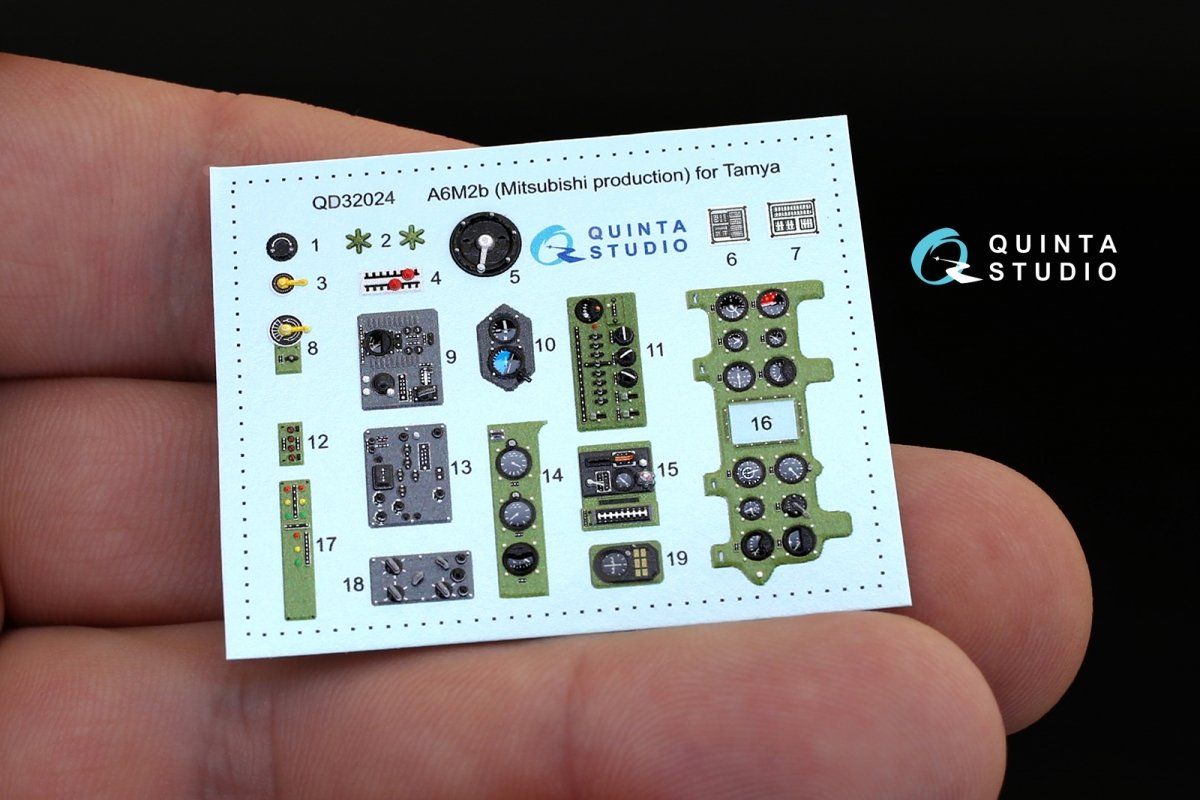 Quinta Studio QD32024 A6M2b (Mitsubishi prod.) 3D-Printed &amp;amp; coloured Interior on decal paper (for Tamiya kit) 1/32 – zdjęcie 3