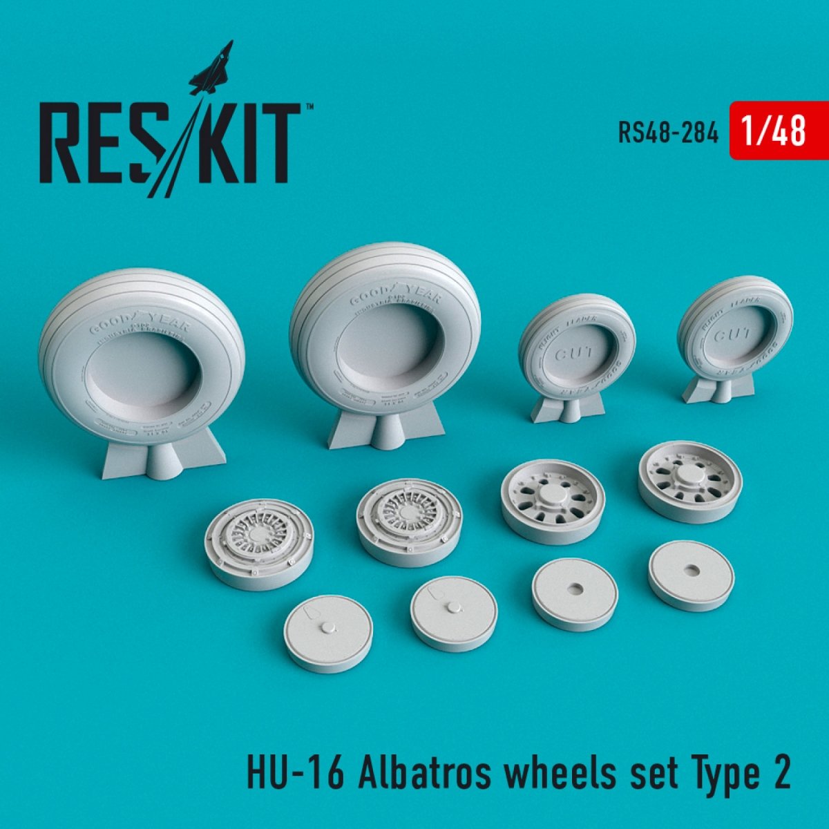 RESKIT RS48-0284 HU-16 &amp;quot;ALBATROS&amp;quot; WHEELS SET TYPE 2 1/48