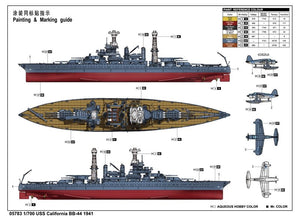 Trumpeter 05783 USS California BB-44 1941 1/700 – zdjęcie 3