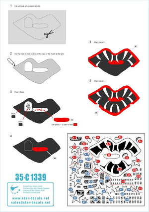 Star Decals 35-C1339 Korean War - M4A3E8 Sherman # 5. 89th Tk Bn Easy Eight Shermans in Korea. With and without tiger face.1/35 – Bild 3