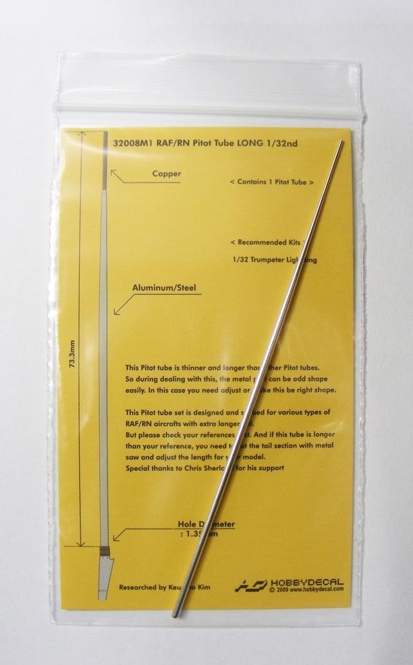 HobbyDecal MT32008V1 Tube de Pitot RAF/RN Long 1/32