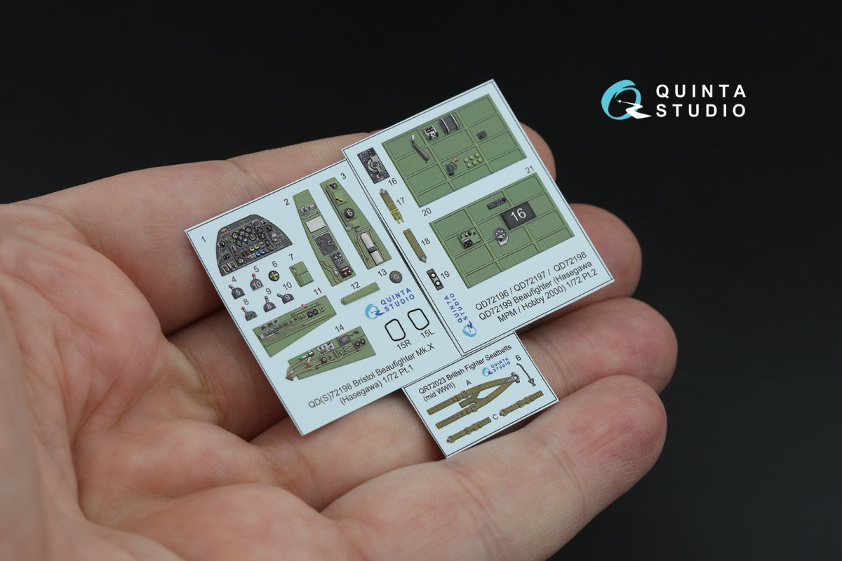 Quinta Studio QD72198 Bristol Beaufighter Mk.X 3D-Printed coloured Interior on decal paper (Hasegawa) 1/72 – zdjęcie 3