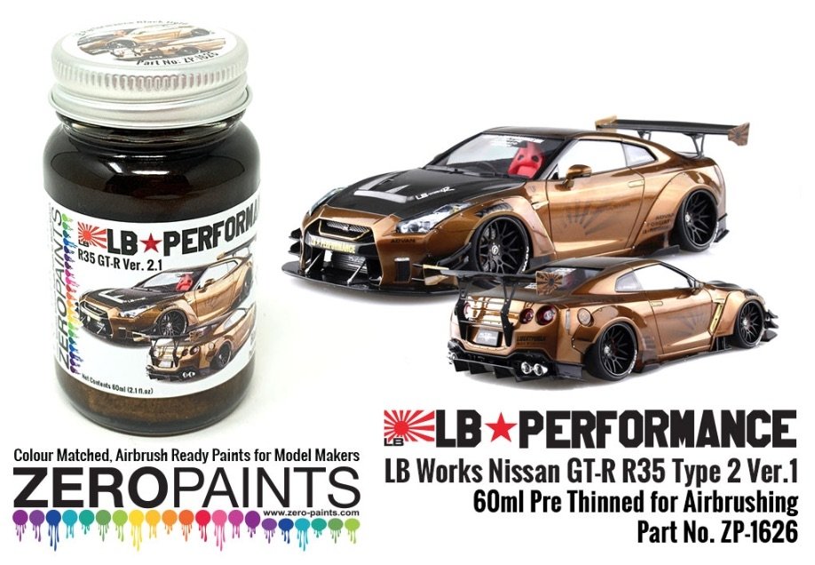 Zero Paints ZP-1626 Black Gold Paint for LB Works Nissan GT-R R35 Type 2 Ver.1 60ml