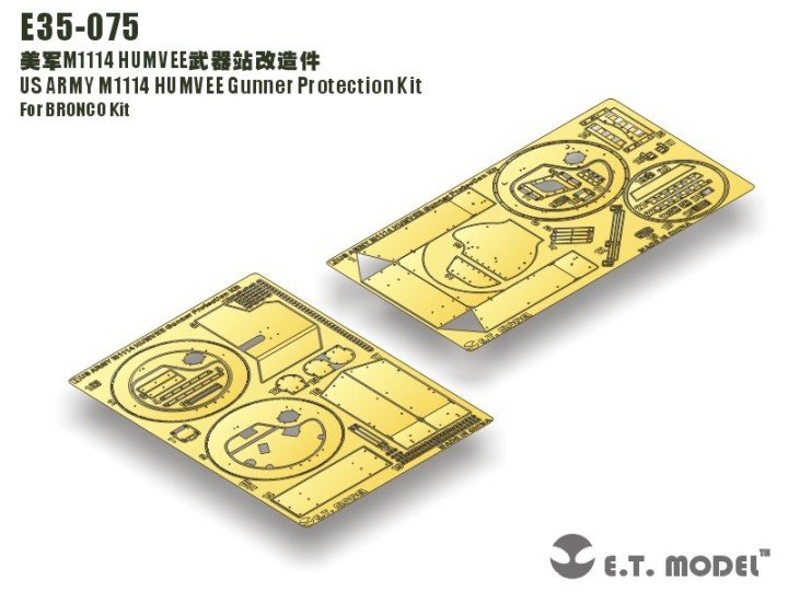 ET Model E35-075 US ARMY M1114 HUMVEE Gunner Protection Kit (For BRONCO Kit) (1/35)