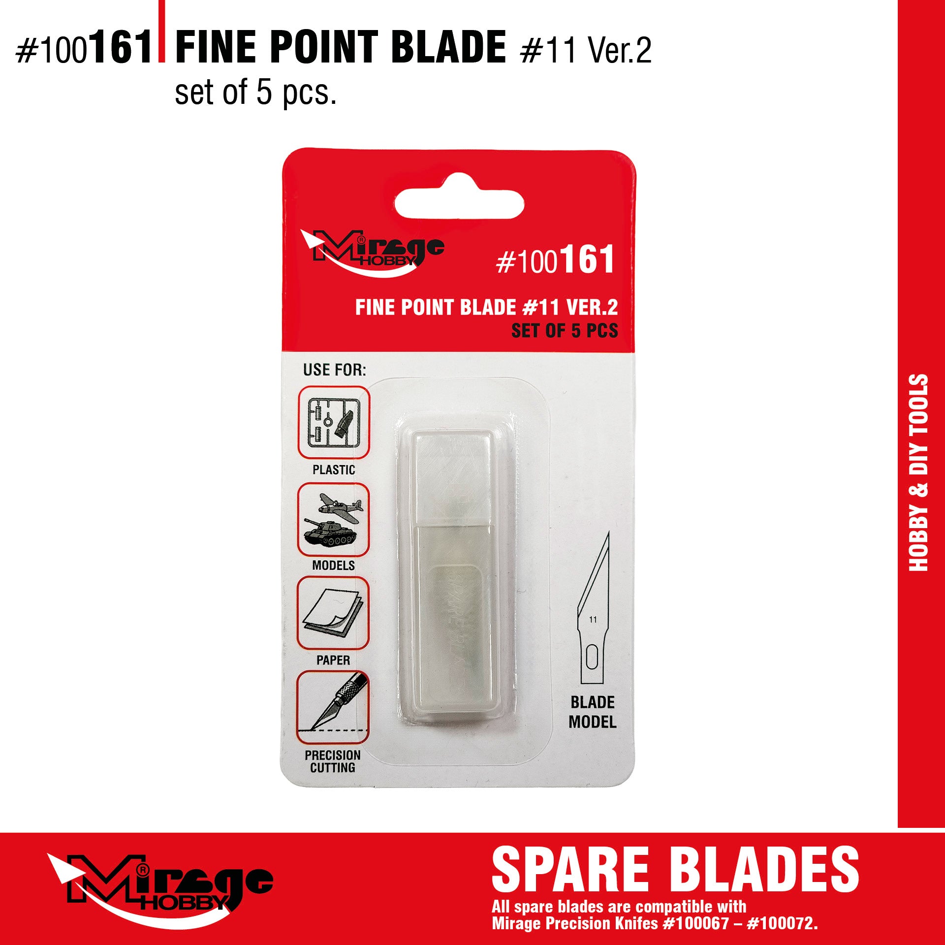 Mirage 100161 Fine Point Point Blade (5 pcs)