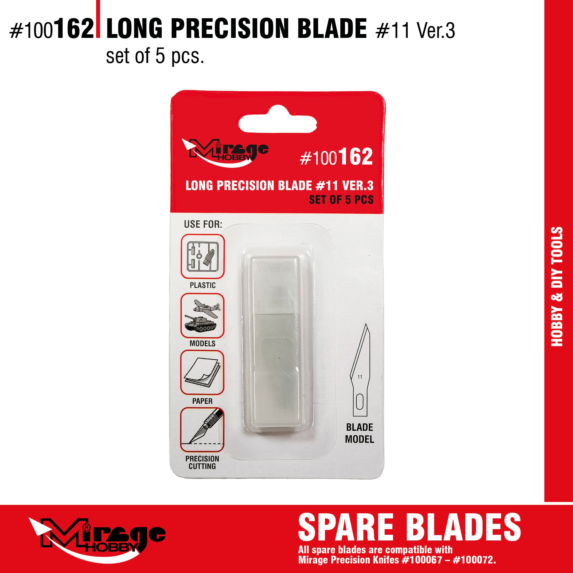 Mirage 100162 Long Precision Blade (5 pcs)