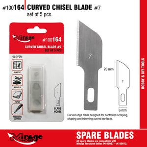 Mirage 100164 Curved Chisel Blade (5 pcs) – zdjęcie 2
