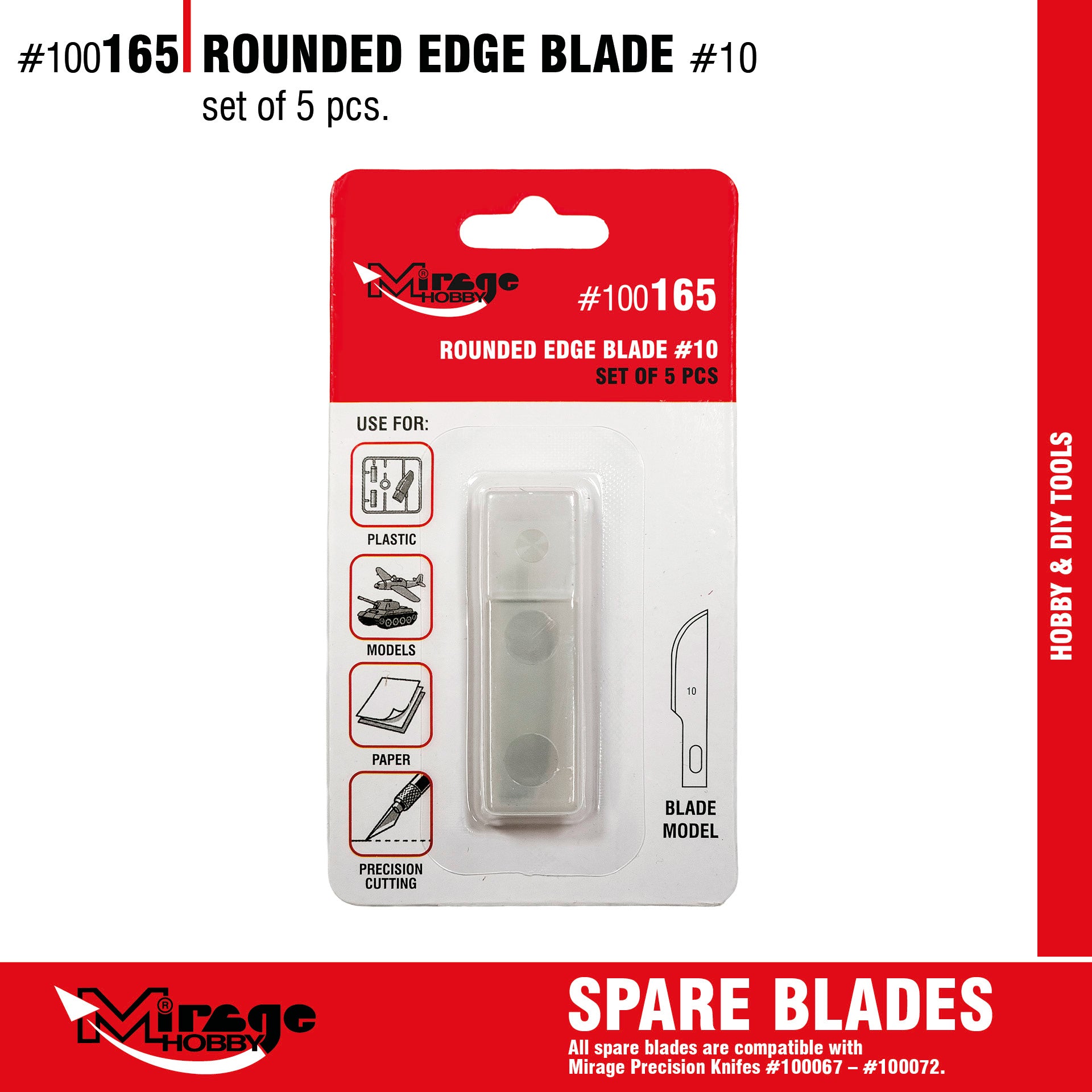 Mirage 100165 Rounded Edge Blade (5 pcs)