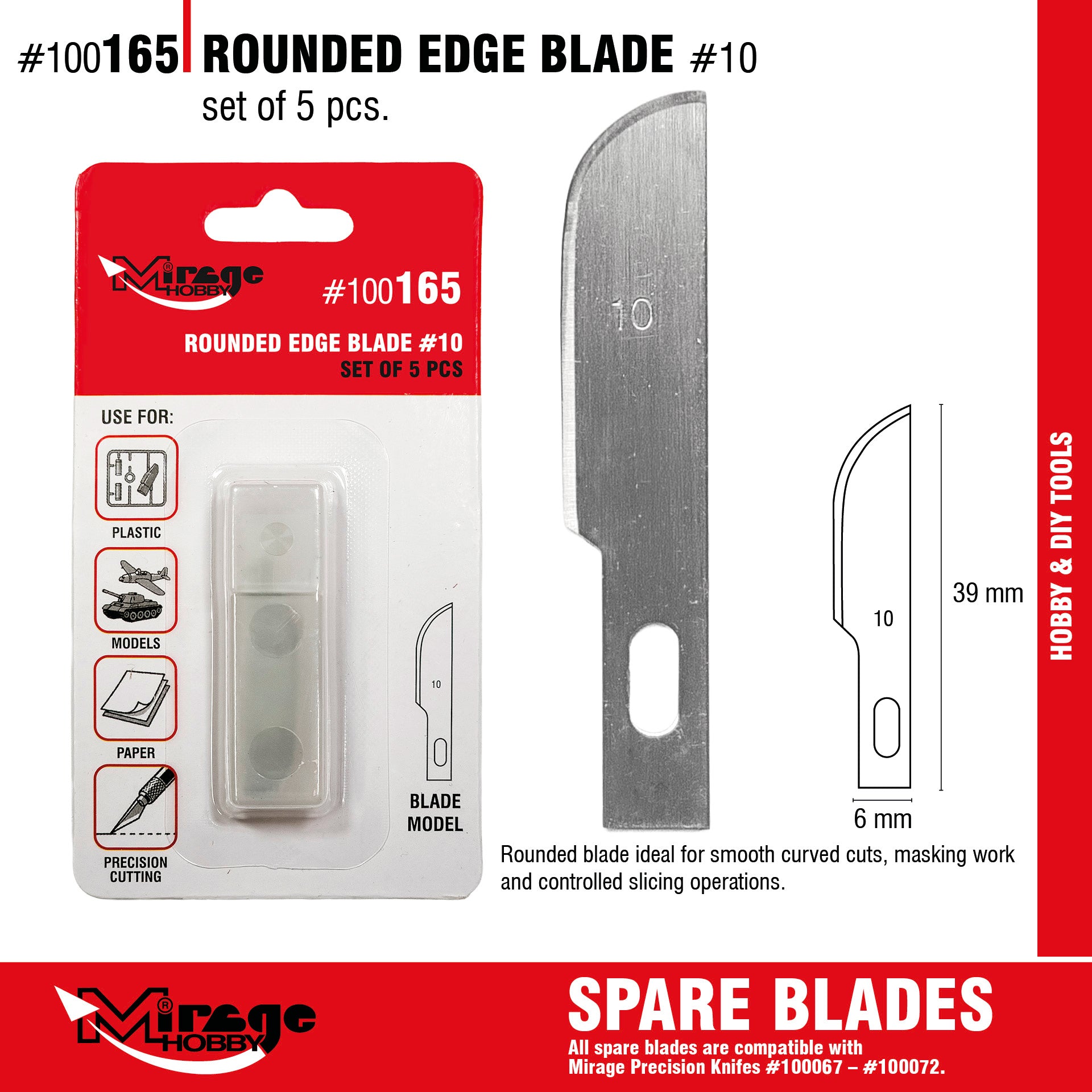 Mirage 100165 Rounded Edge Blade (5 pcs) – zdjęcie 2