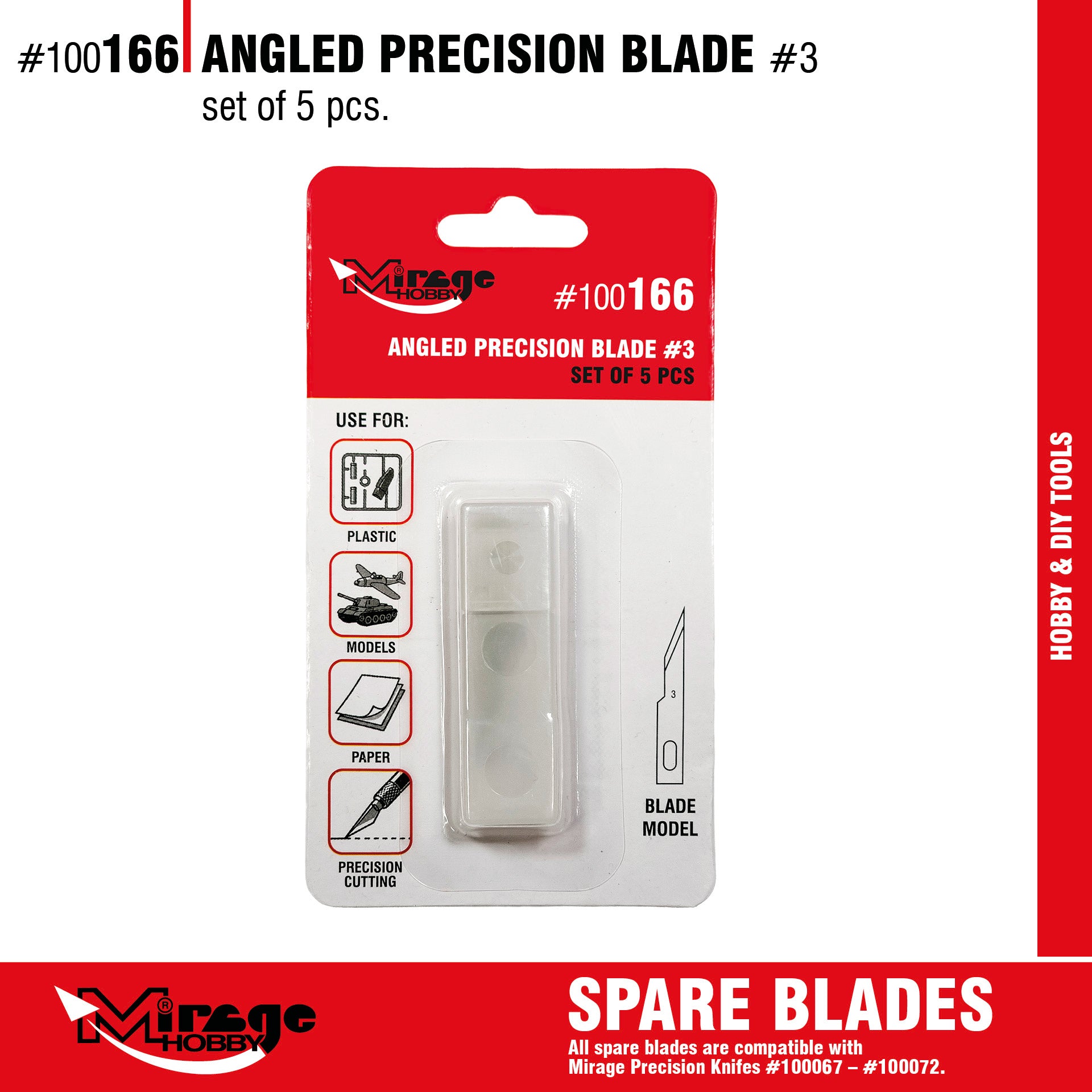 Mirage 100166 Angled Precision Blade (5 pcs)