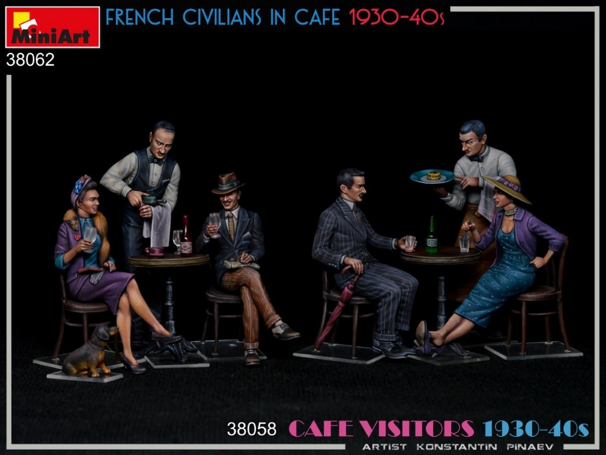 MiniArt 38062 FRENCH CIVILIANS IN CAFE 1930-40S 1/35 – zdjęcie 2