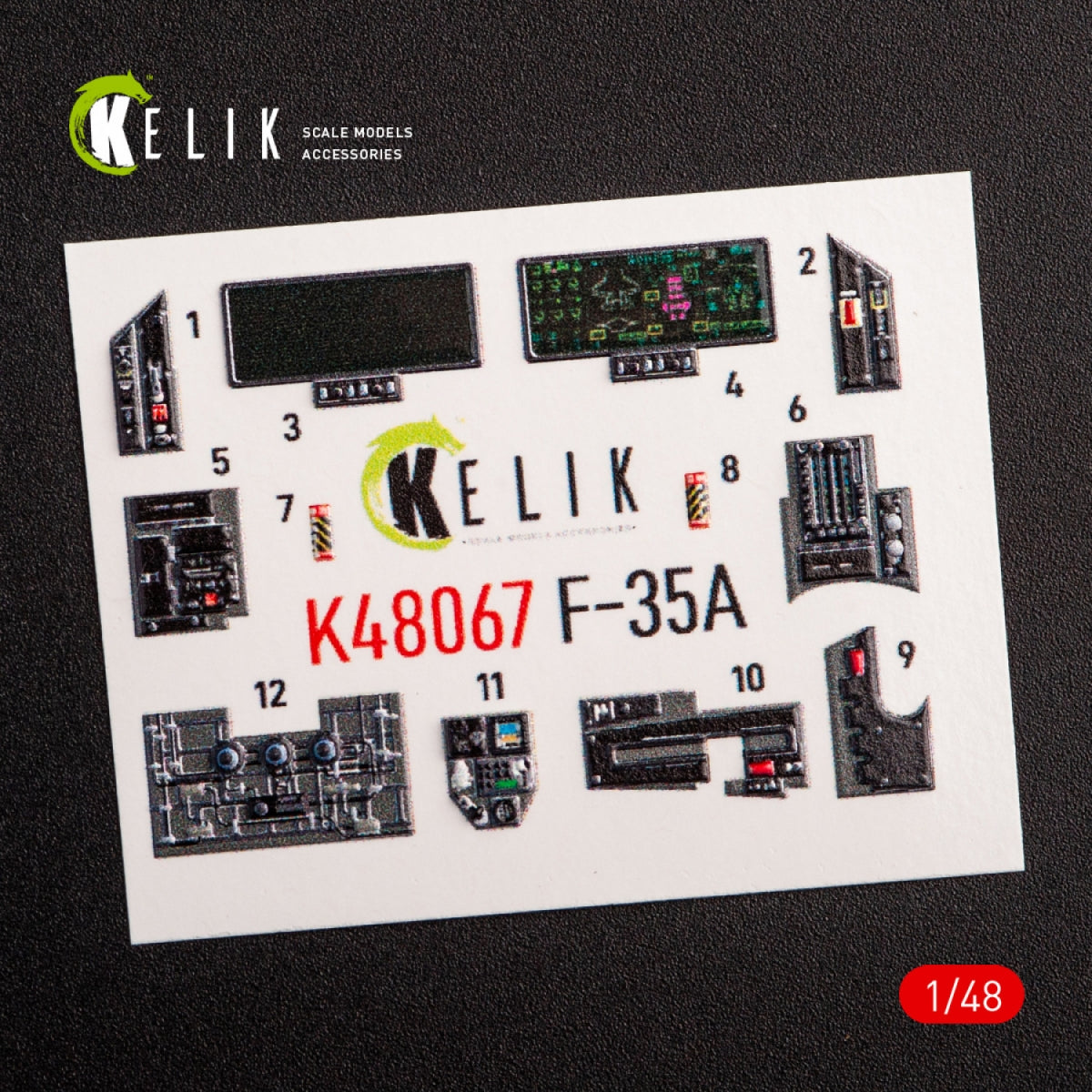 KELIK K48067 F-35A INTERIOR 3D DECALS FOR TAMIYA KIT 1/48 – image 3